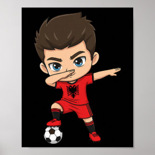 Alnia Dab Kid Goal Cartoon Alnia Flagge für Jungen Poster