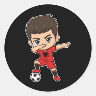 Alnia Dab Kid Goal Cartoon Alnia Flagge für Jungen Runder Aufkleber