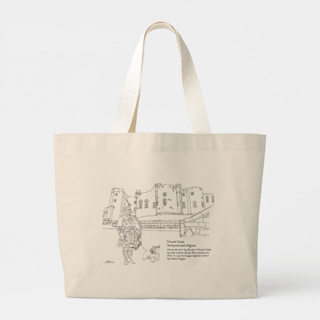 Alnwick Castle, Kilted Gent, Scottie Dog Tote Bag Jumbo Stoffbeutel (Rückseite)