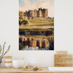 Alnwick Castle Northumberland Kunst Schlossterrain Poster
