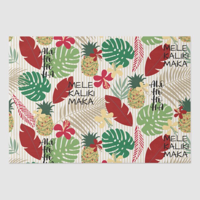 ALO-HO-HO-HA Hawaiian Tropical Holiday Wrapping P Seidenpapier (Vorderseite)