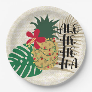 ALO-HO-HO-HA Hawaiianische Ananas Pappteller