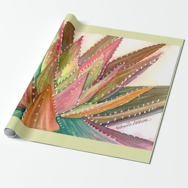 Aloe-Aquarell-Packpapier durch DLB Geschenkpapier (Ungerollt)