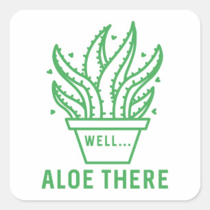 Aloe dort quadratischer aufkleber