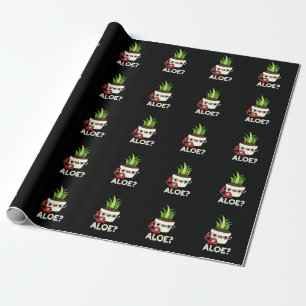 Aloe Funny Pflanze Hello Pun Dark BG Geschenkpapier