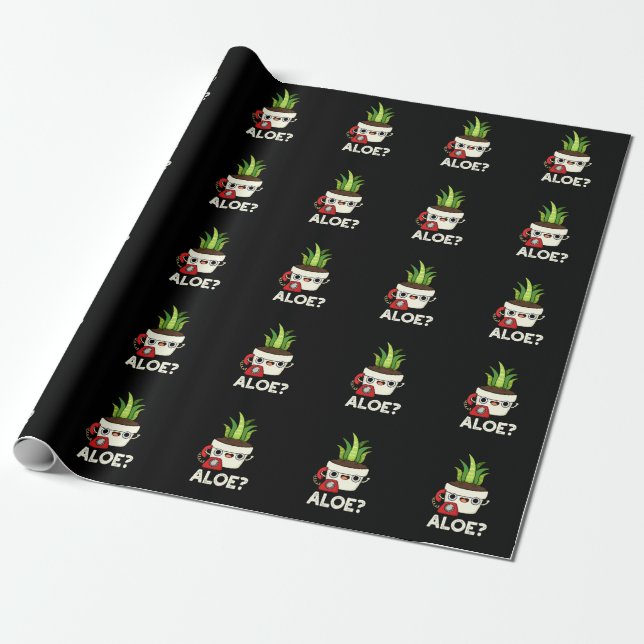Aloe Funny Pflanze Hello Pun Dark BG Geschenkpapier (Ungerollt)
