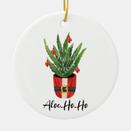Aloe Ho Ho Santa Houseplant Weihnachten Keramik Ornament