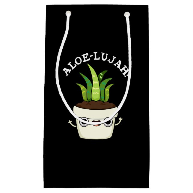 Aloe-llujah Funny Aloe Vera Pun Dark BG Kleine Geschenktüte (Vorderseite)