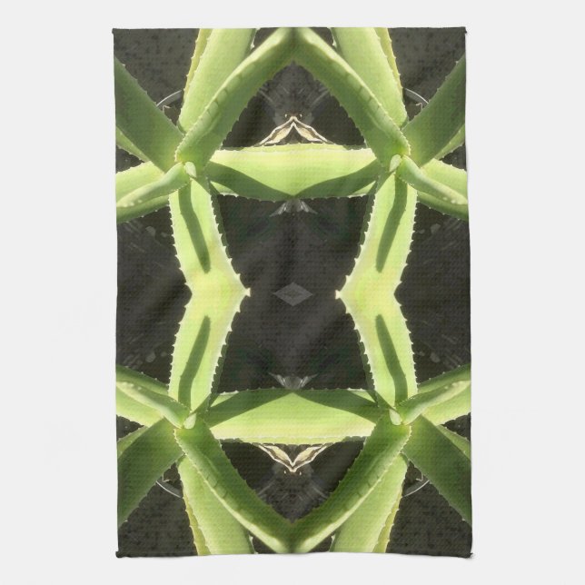 Aloe Pattern 3h Geschirrtuch (Vertikal)