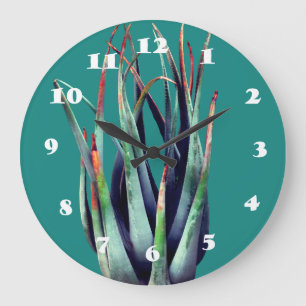 ALoe Pflanze Foto Wall Clock Große Wanduhr
