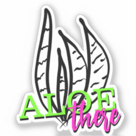 Aloe Pflanze Neon Script Letters Aufkleber