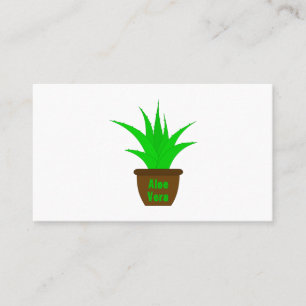 Aloe Vera mit einem Label Visitenkarte