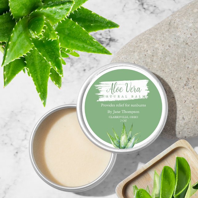 Aloe Vera Natural Balm Label Runder Aufkleber (Von Creator hochgeladen)