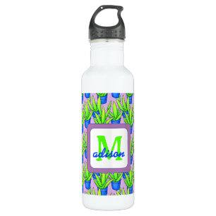 Aloe Vera Pflanze Muster Mit Monogramm Edelstahlflasche