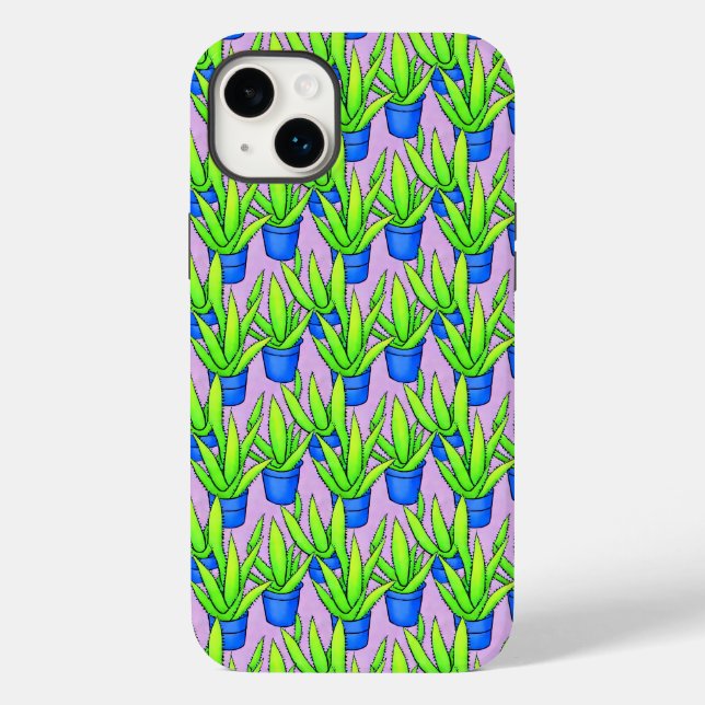 Aloe Vera Pflanze Muster Textil Case-Mate iPhone Hülle (Rückseite)