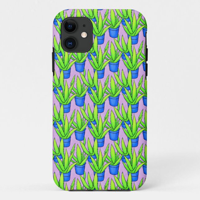 Aloe Vera Pflanze Muster Textil Case-Mate iPhone Hülle (Rückseite)