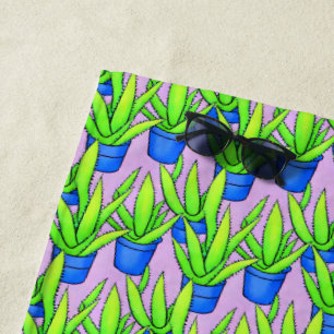 Aloe Vera Pflanze Muster Textil Strandtuch