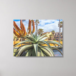 Aloe Vera Pflanze und Blume Leinwand