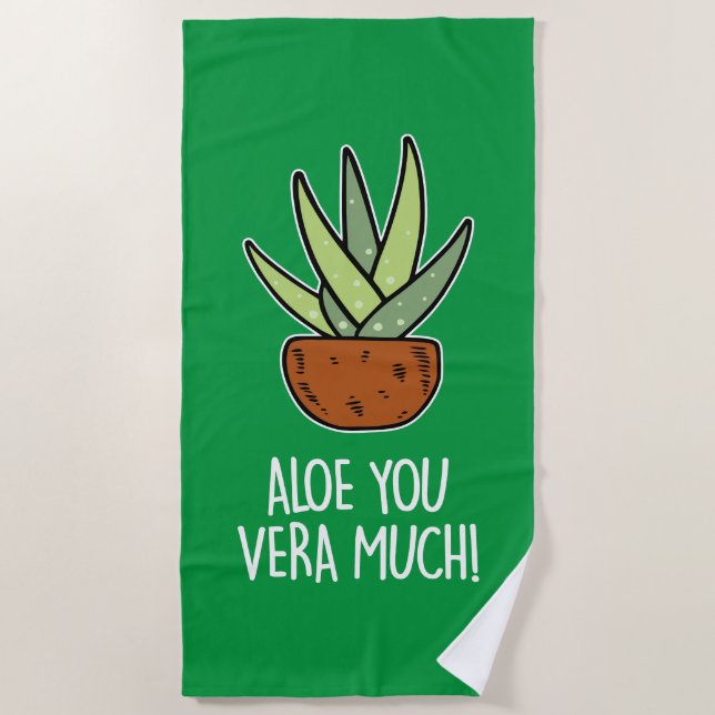 Aloe Vera Strandtuch (Vorderseite)