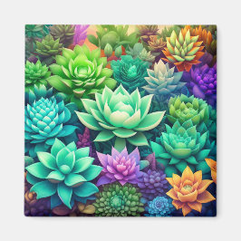 Aloe Vera und Succulents Collage Magnet