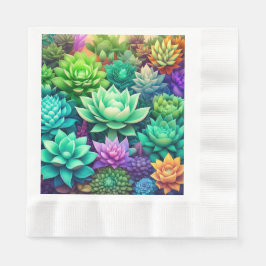 Aloe Vera und Succulents Collage Serviette