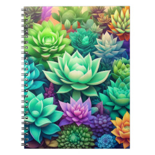 Aloe Vera und Sukkulenten Collage Notizblock