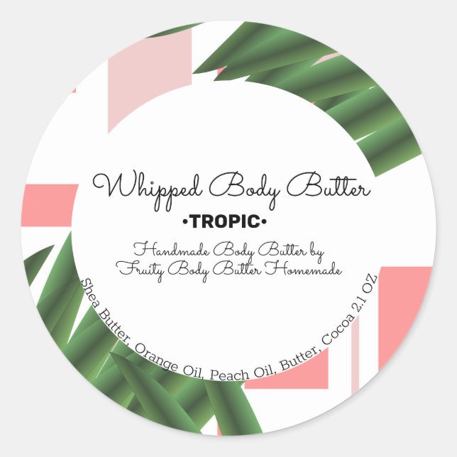 Aloe Whip Body Butter Bath Branding Verpackung Runder Aufkleber (Vorderseite)