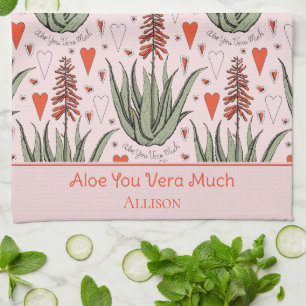 Aloe You Vera Much Ich liebe dich sehr Geschirrtuch
