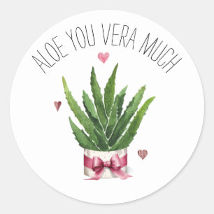 Aloe you Vera Much Pub Klassenzimmer Valentine Runder Aufkleber