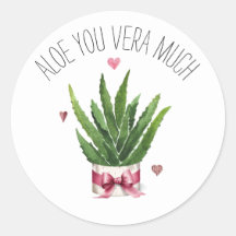 Aloe You Vera Much Pun Classroom Valentine