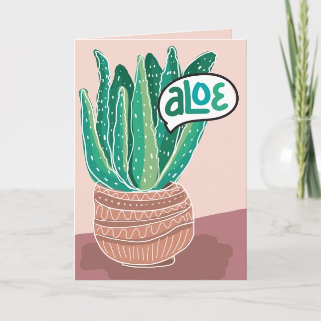 Aloe you Vera Much Pun Liebe Grußkarte Karte (Vorderseite)