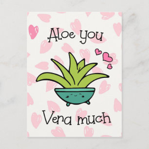 Aloe You Vera Viel Niedliche Liebe Postkarte