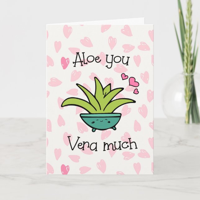 Aloe you Vera Viel Niedliche Liebe Puff Karte (Vorderseite)