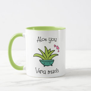 Aloe You Vera viel Niedliche Liebe Pun Tasse