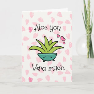 Aloe You Vera Viel Süße Liebes-Pun Karte