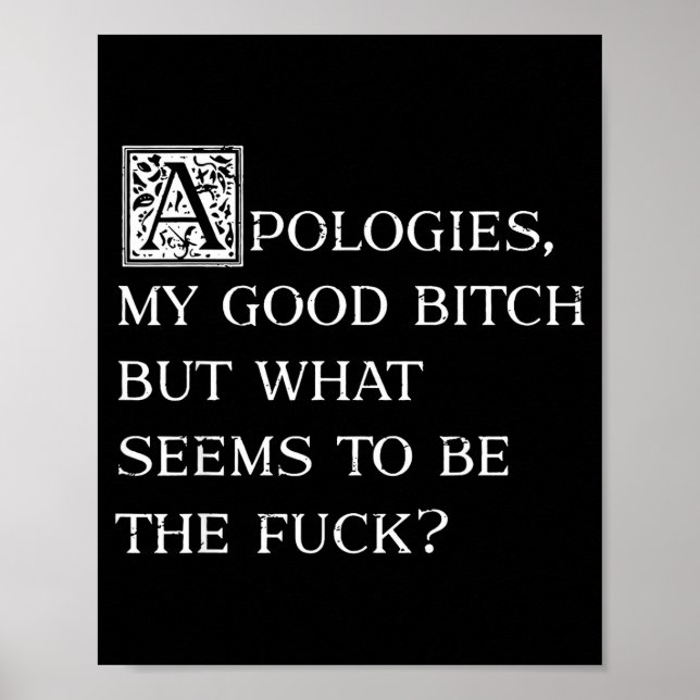 Alogies My Good But What Seems To Be The For  Poster (Vorne)