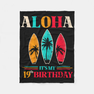 Aloha 19. Geburtstag Hawaii Tropischer Strand Surf Fleecedecke