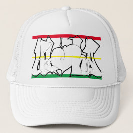 Aloha 24 Rasta Trucker Hat White Truckerkappe
