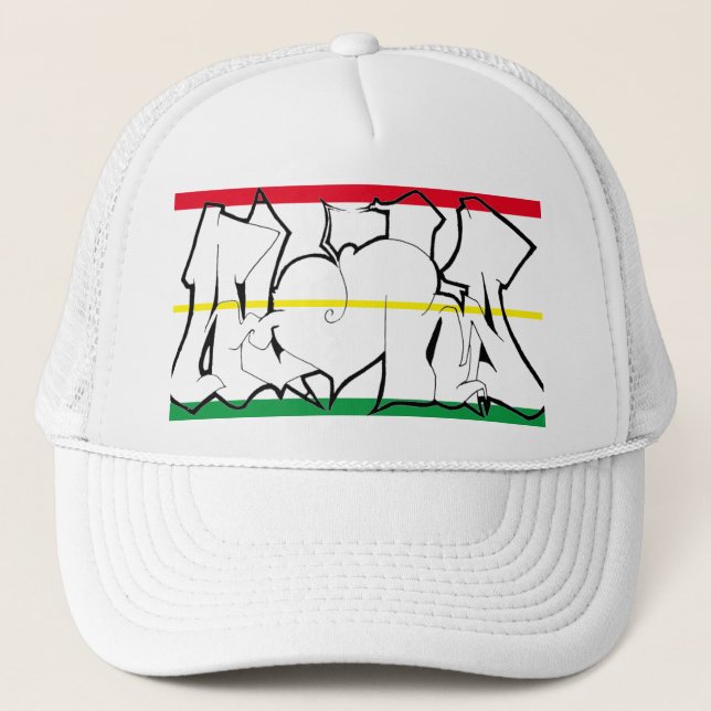 Aloha 24 Rasta Trucker Hat White Truckerkappe (Vorderseite)