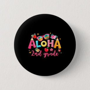 Aloha 2. Klasse Sommerferien Strand Lehrer Schule Button