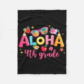 Aloha 4th Grade Summer Vacation Beach Teacher Scho Fleecedecke