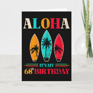 Aloha 68. Geburtstag Hawaii Tropischer Strand Surf Karte