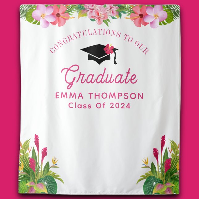 Aloha Abschluss Luau Class of 2024 Backdrop Wandteppich (Von Creator hochgeladen)
