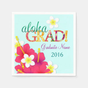 Aloha Absolvent hawaiische Luau Servietten