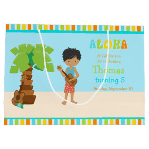 Aloha African American Boy Vielen Dank Große Geschenktüte