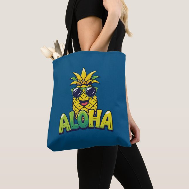 Aloha Ananas Aquamarin Schultertasche (Von Nahem)