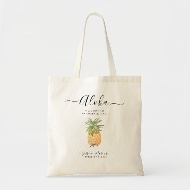 Aloha Ananas Begrüßungsgeschenke Tragetasche (Vorne)