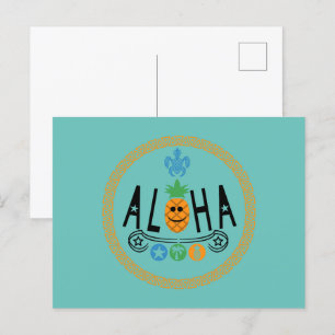 Aloha Ananas Design - Standardpostkarte Postkarte