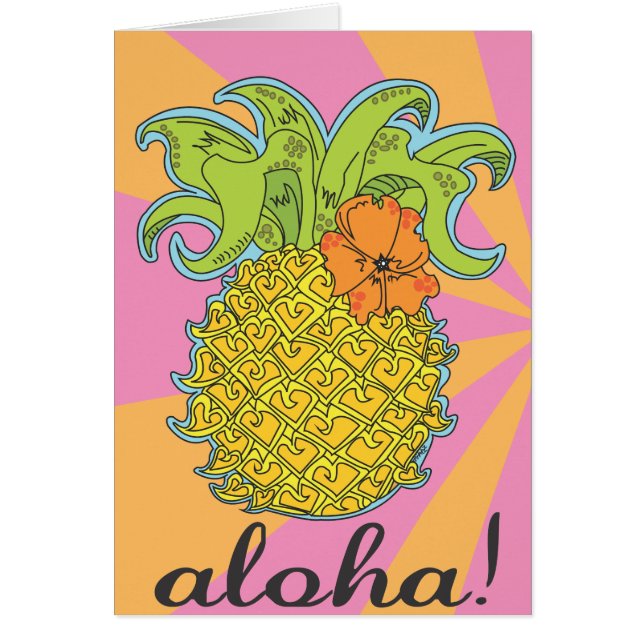 Aloha Ananas-Karte (Vorne)