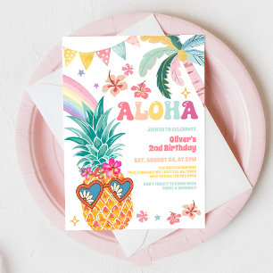 ALOHA Ananas Luau Sommer Geburtstagseinladung Einladung